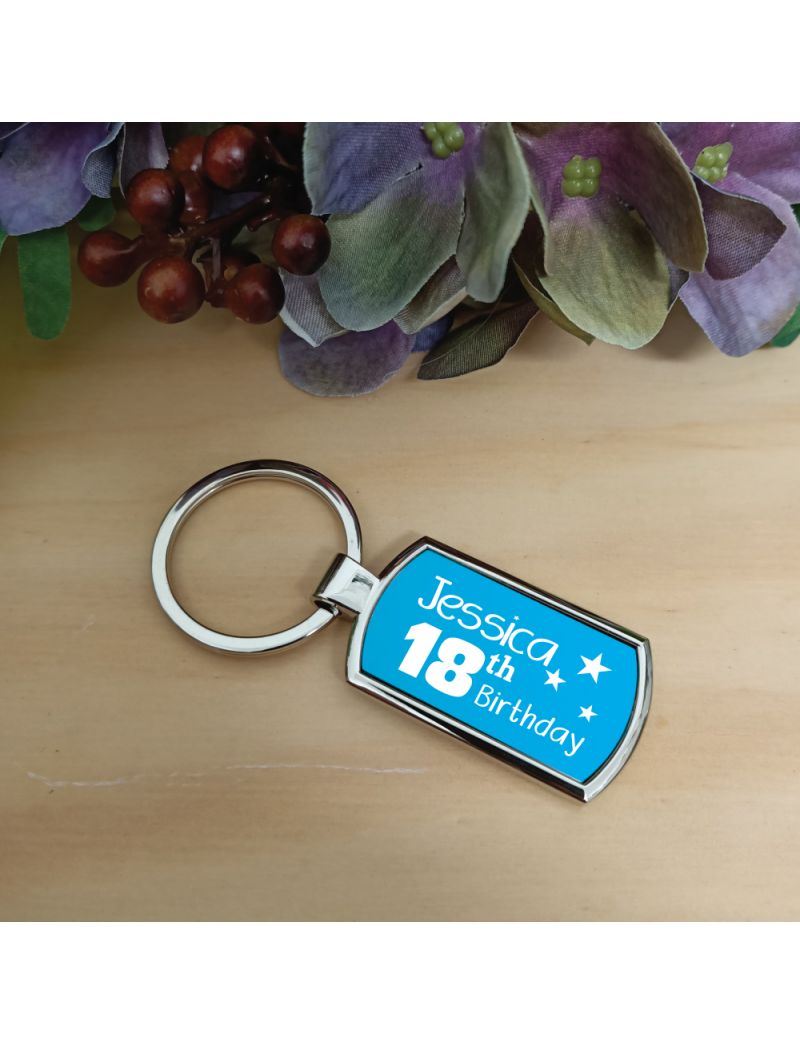 18th Birthday Keyring Gift - Personalised
