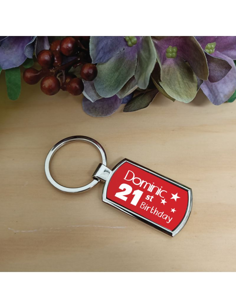21st Birthday Keyring Gift - Personalised