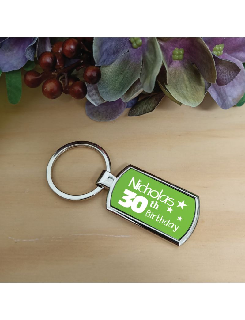 30th Birthday Keyring Gift - Personalised