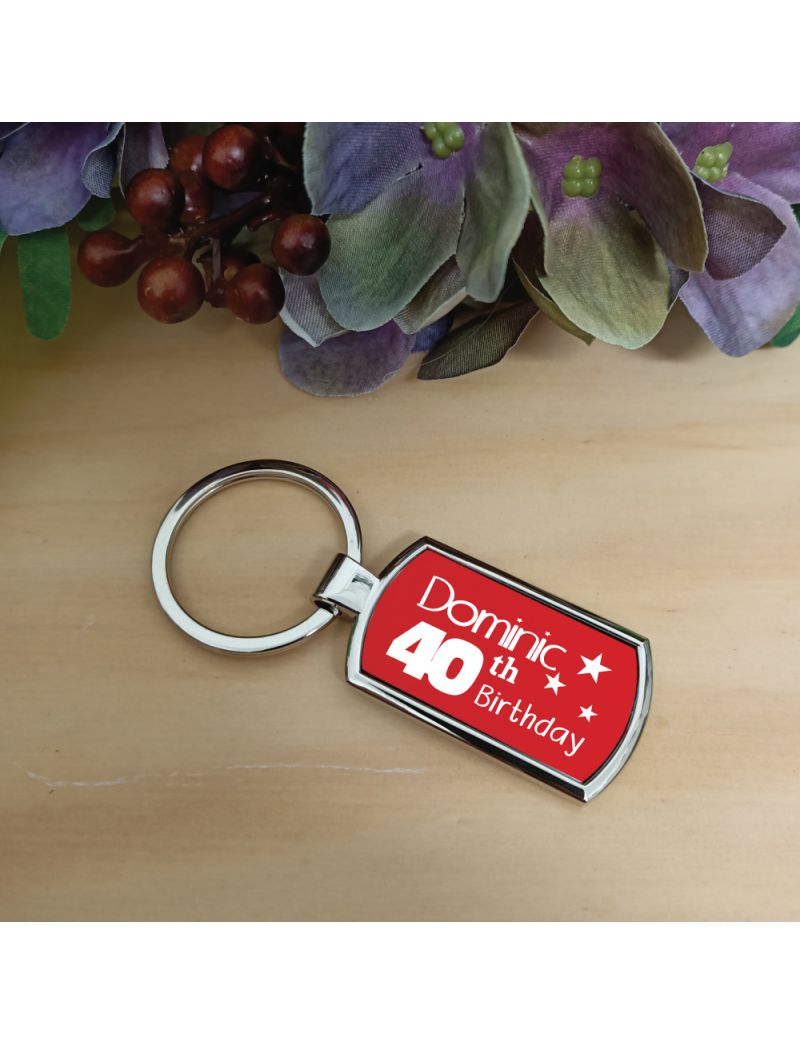 40th Birthday Keyring Gift - Personalised