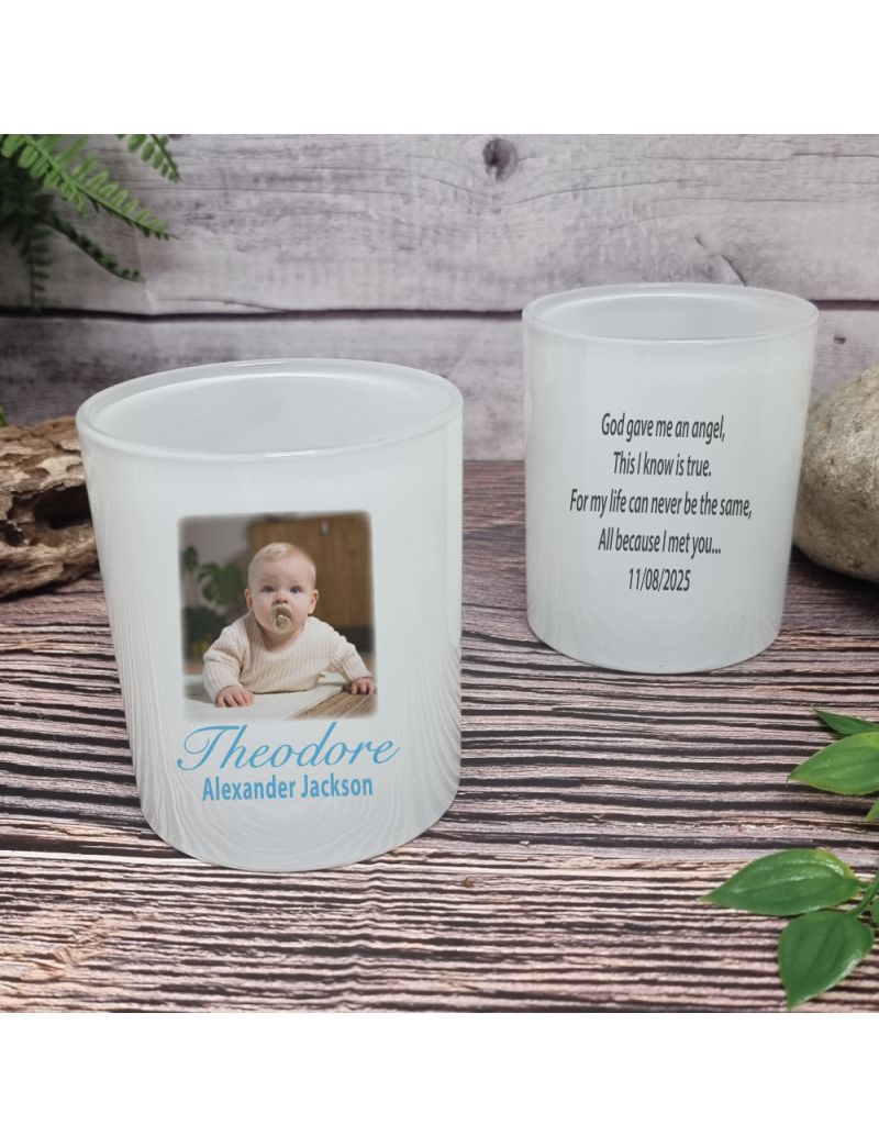 Baby Memorial Photo Candle Holder