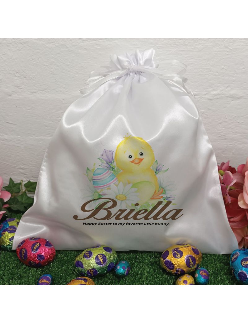 Personalised Easter Sack Hunt Bag 35cm  - Easter Chicken