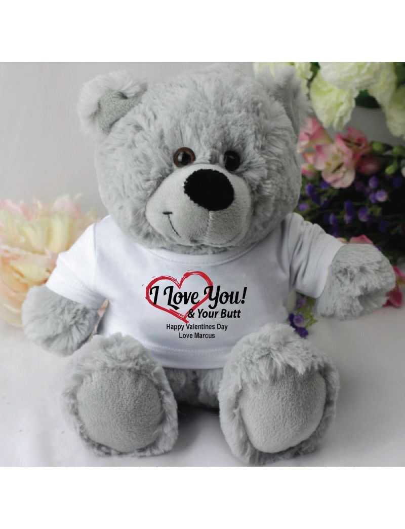 Love Your Naughty Bits Valentines Day Bear - Grey