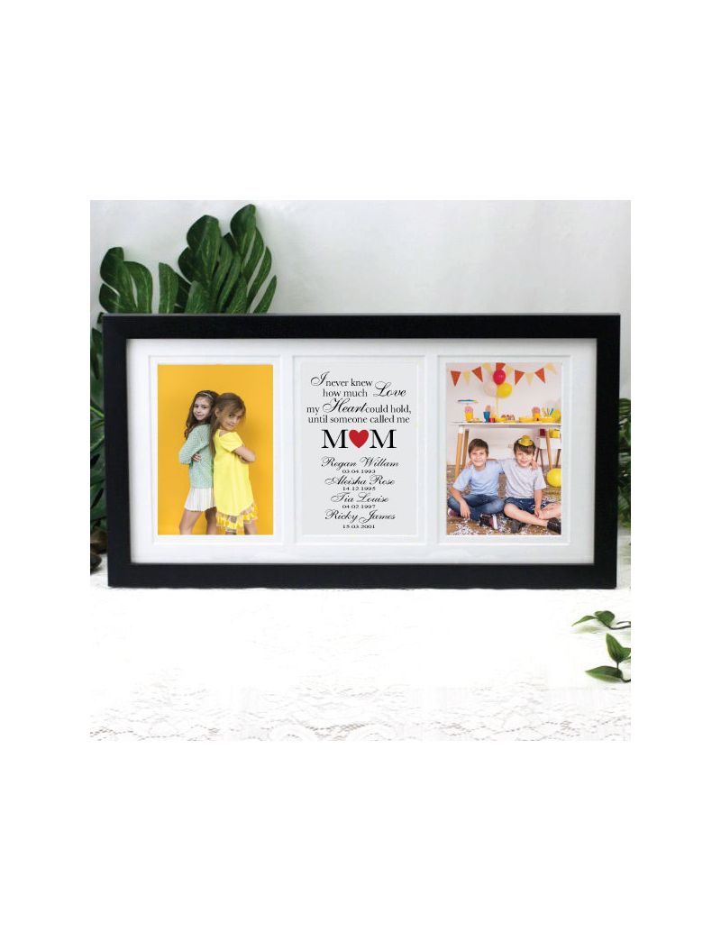 Mum Black Gallery Collage Frame Typography Print