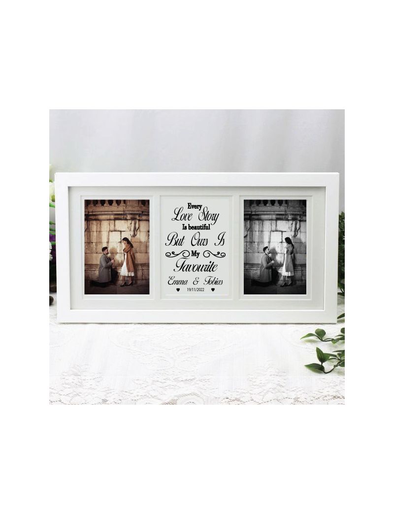 Engagement White Gallery Collage Frame Typography Print
