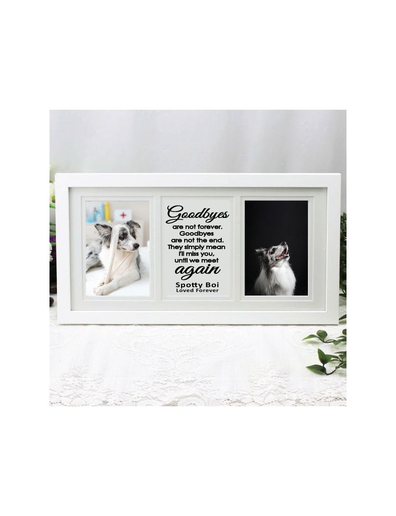 Pet Memorial White Frame Gallery 4x6 Collage Typography Print
