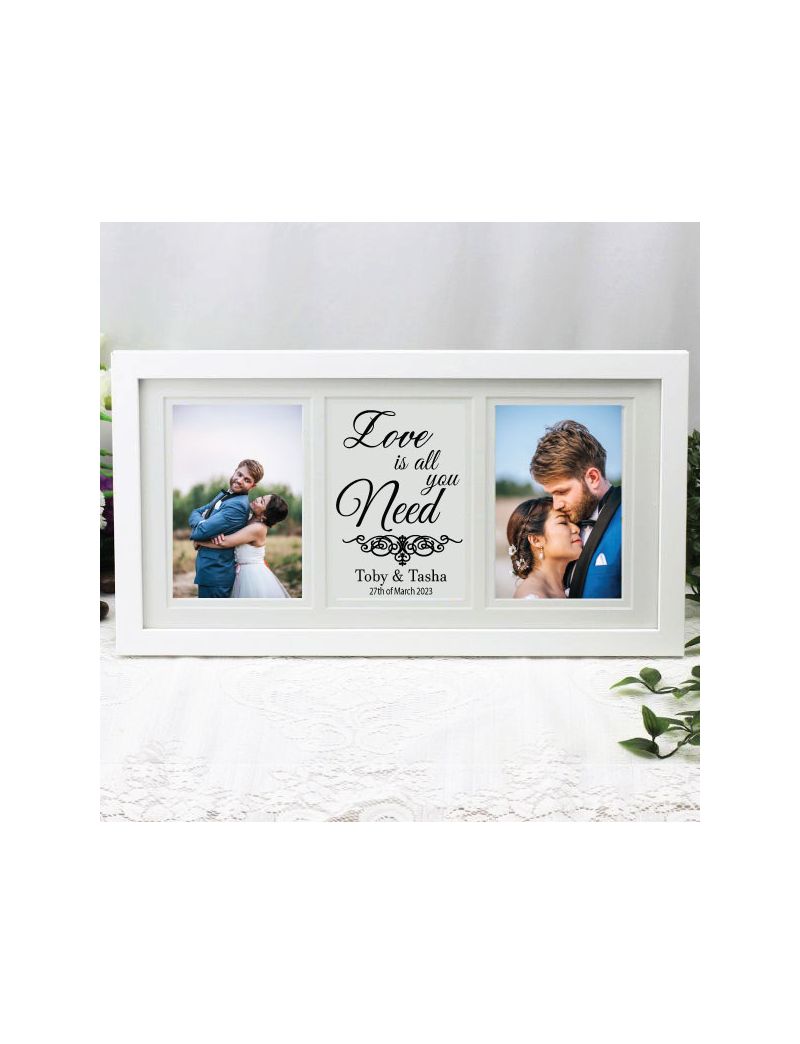 Wedding White Gallery Collage Frame Typography Print