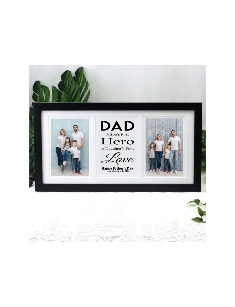 Dad Black Gallery Collage Frame Typography Print