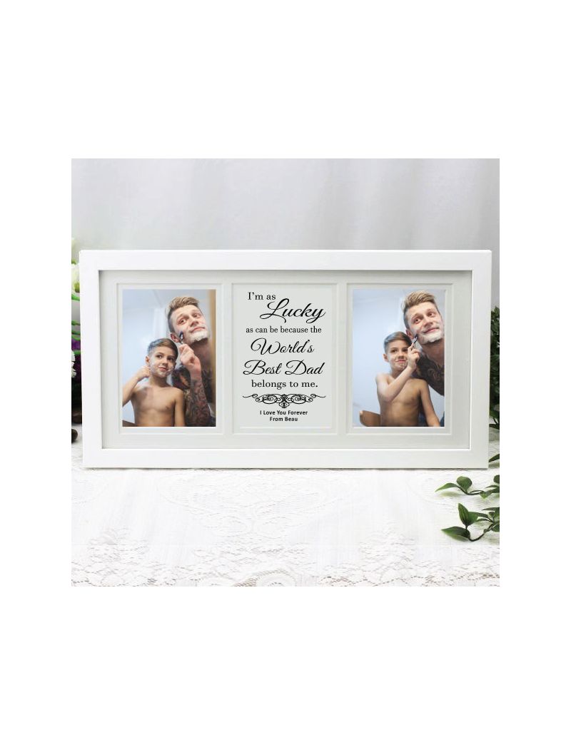Dad White Gallery Collage Frame Typography Print