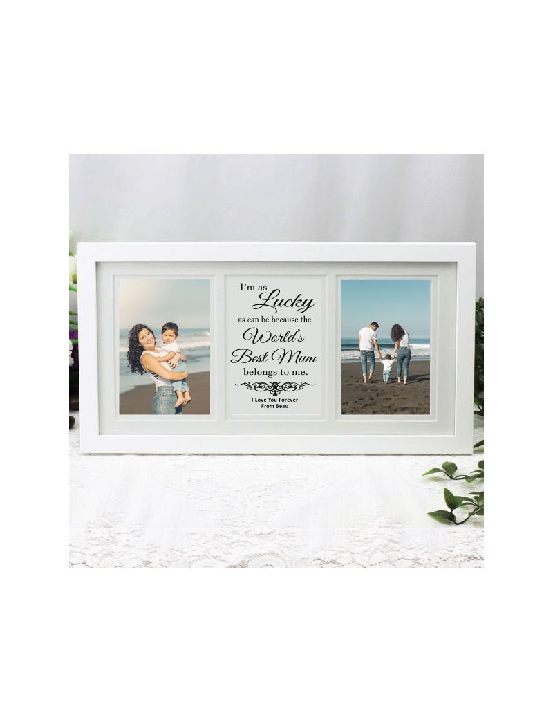Best Mum White Gallery Collage Frame Typography Print
