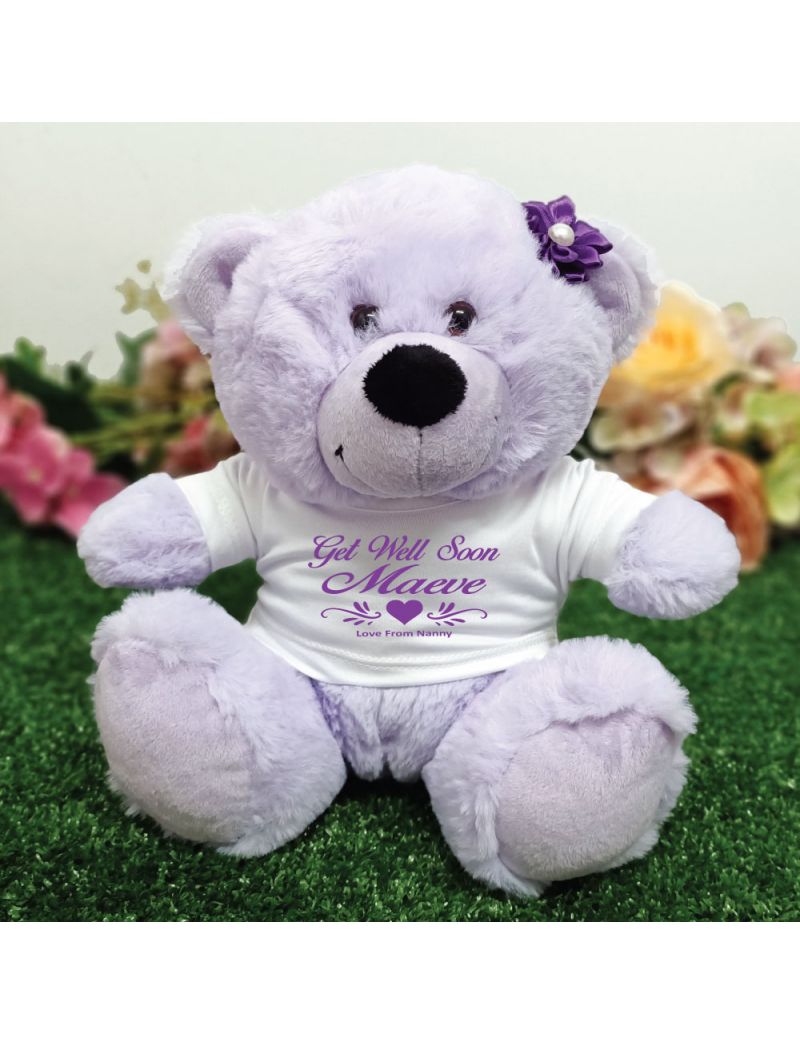 Get Well Teddy Bear Lavender