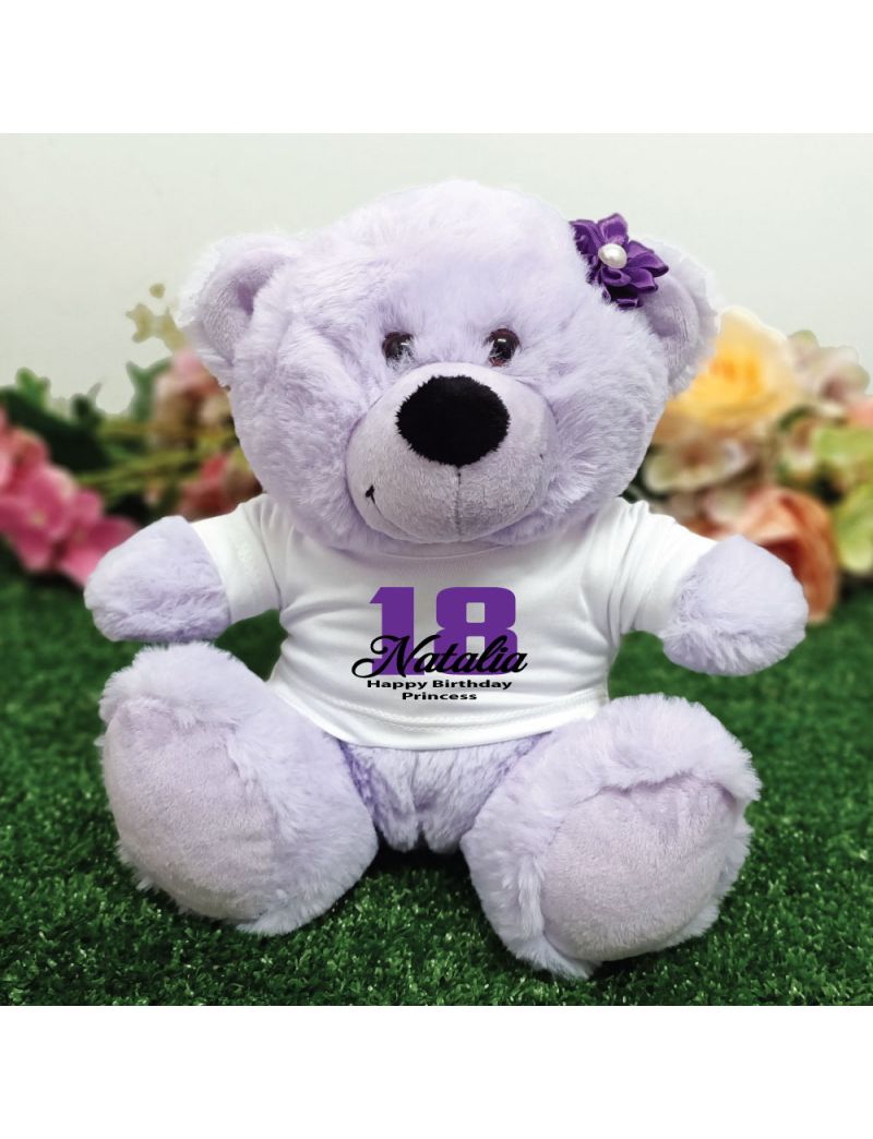 18th Birthday Personalised Teddy Bear Lavender Plush