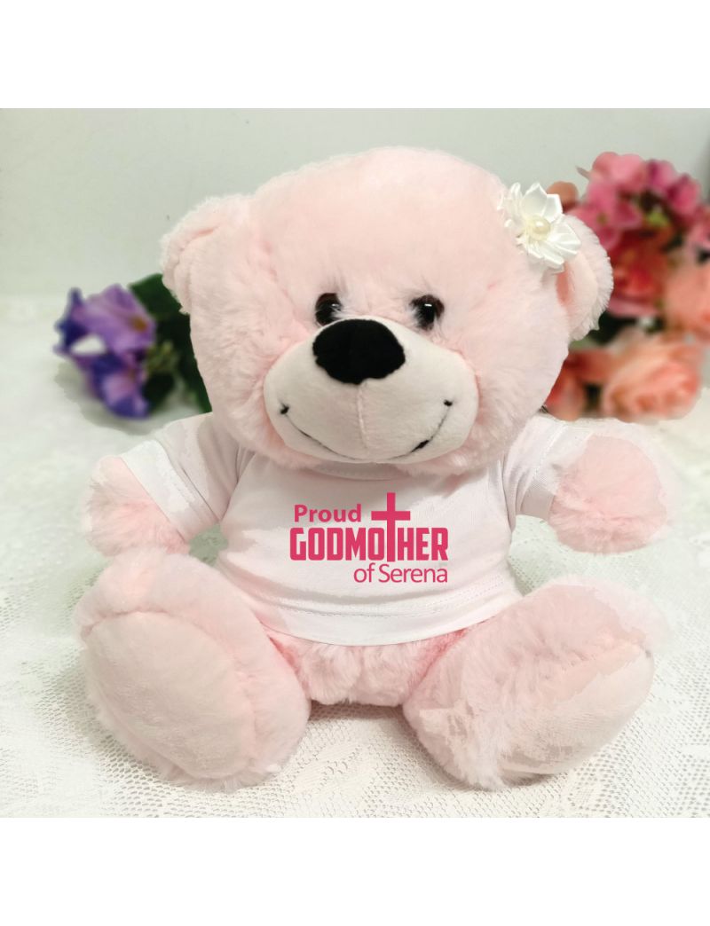 Godmother Personalised Teddy Bear Light Pink