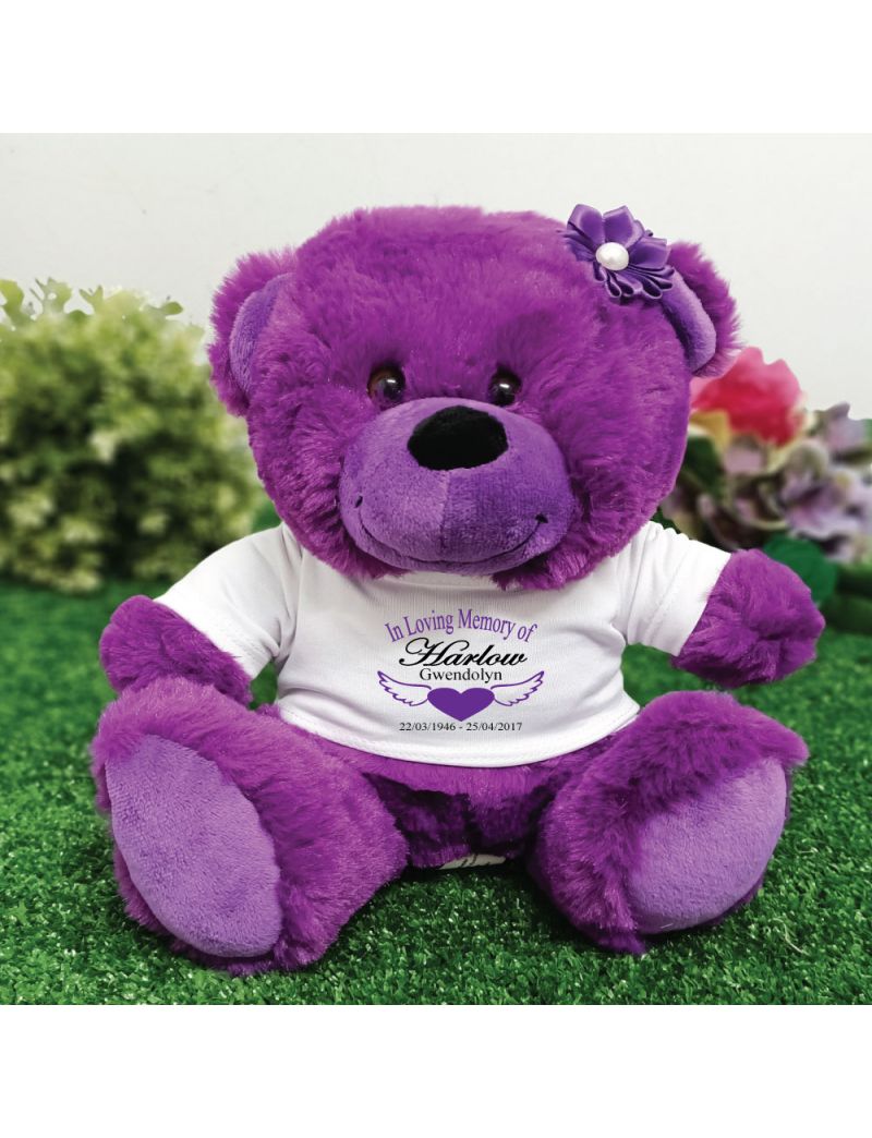 In Loving Memory Memorial Teddy Bear Purple