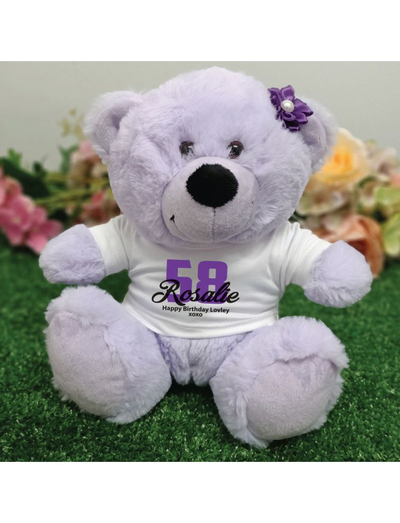 Personalised Birthday Teddy Bear Lavender Plush