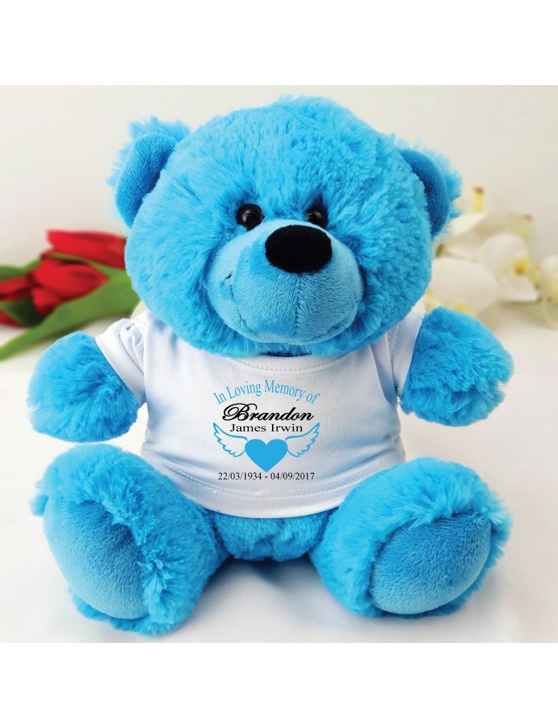 In Loving Memory Memorial Teddy Bear - Bright Blue