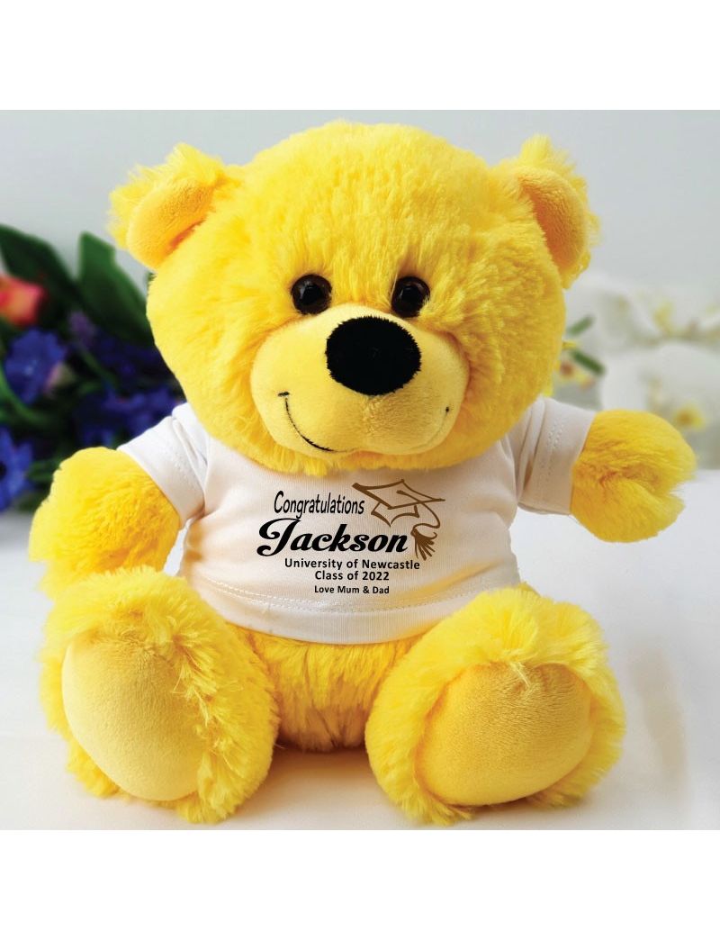 Personalised Graduation Teddy Bear - Yellow
