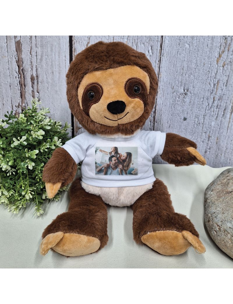 Personalised Photo Sloth Plush Toy Chubbs