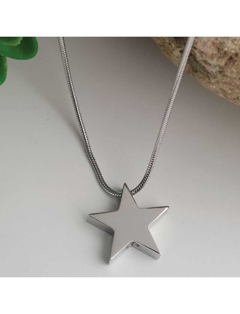 Star Memorial Urn Cremation Ash Necklace