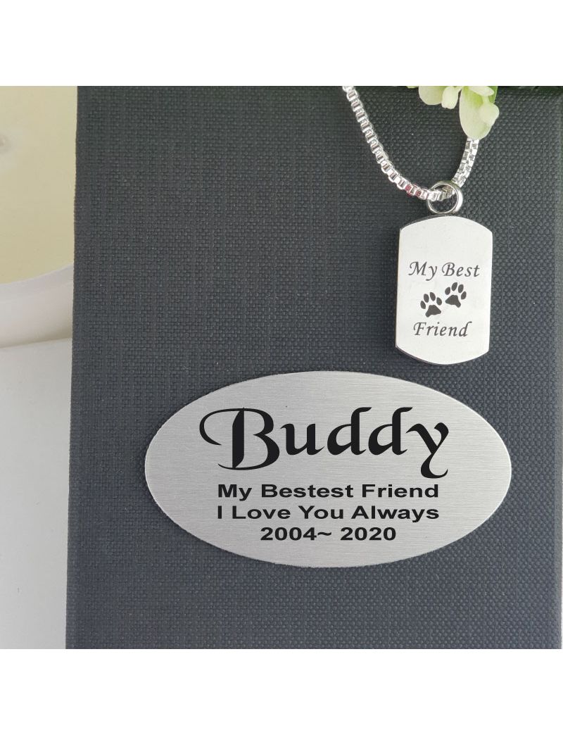 Pet Memorial Urn Cremation Ash Necklace In Personalised Box