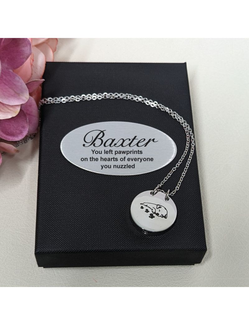 Dog Memorial Urn Cremation jewellery in Personalised Box