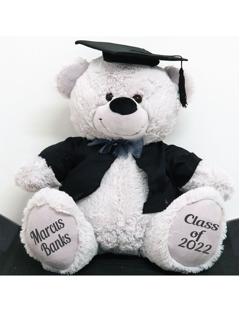 Personalised Graduation Bear with Cape Grey 40cm 
