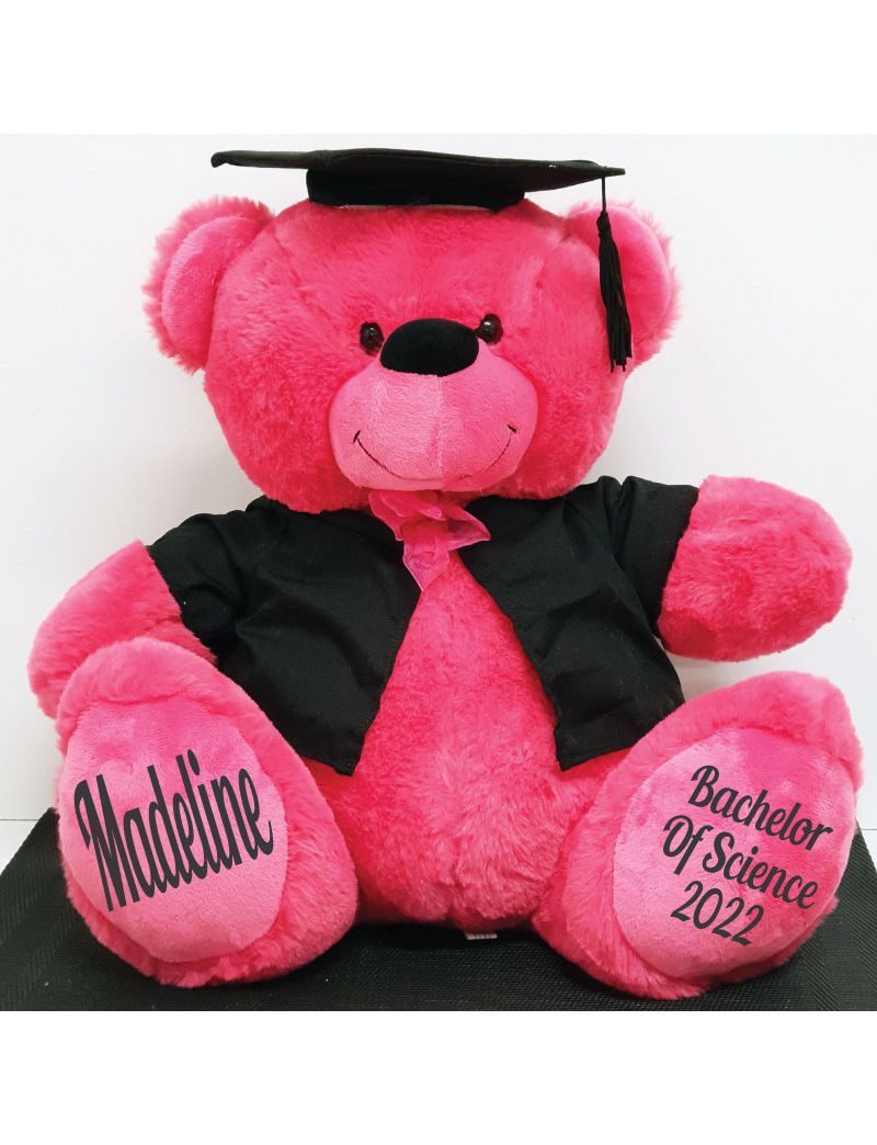 Personalised Graduation Bear with Cape Pink 40cm 