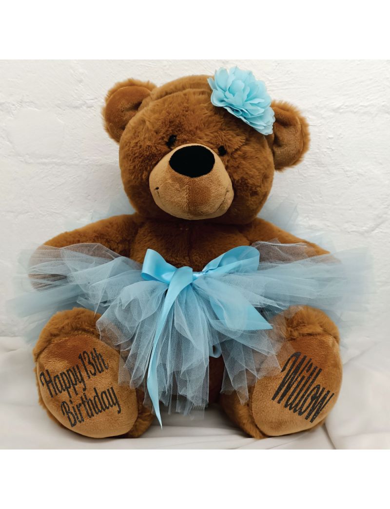13th Birthday Ballerina Teddy Bear 40cm Plush Brown