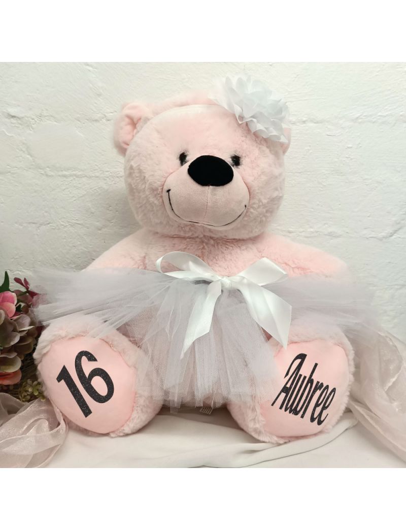 16th Birthday Ballerina Teddy Bear 40cm Light Pink