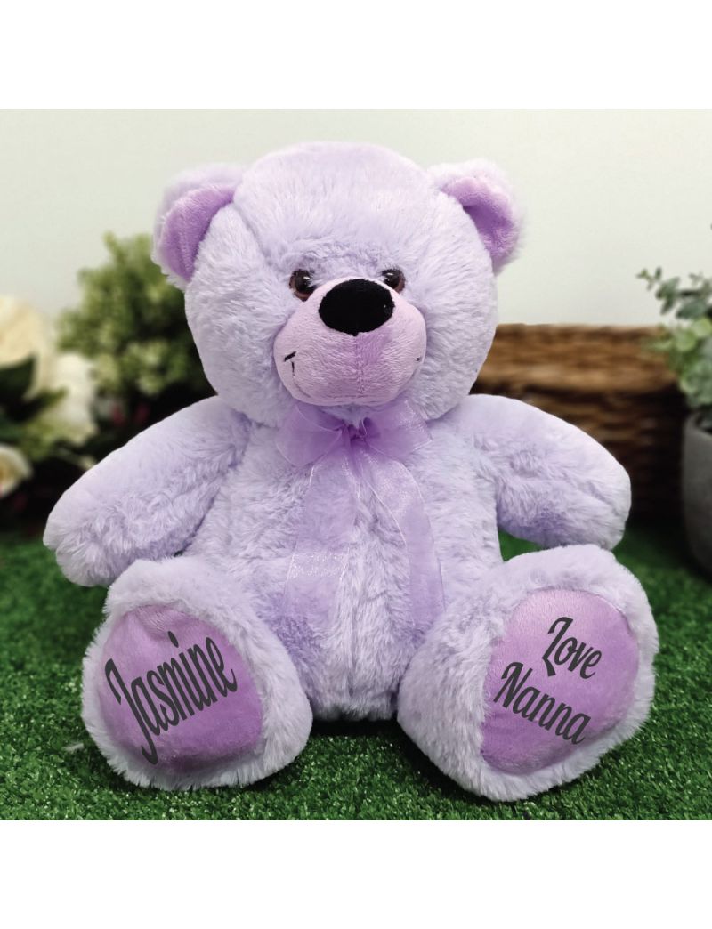 Personalised Message Bear 30cm Lavender