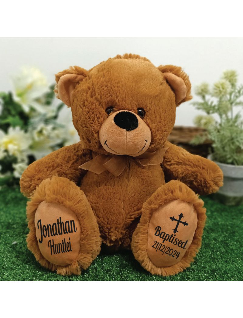 Baptism Personalised Teddy Bear 30cm Brown