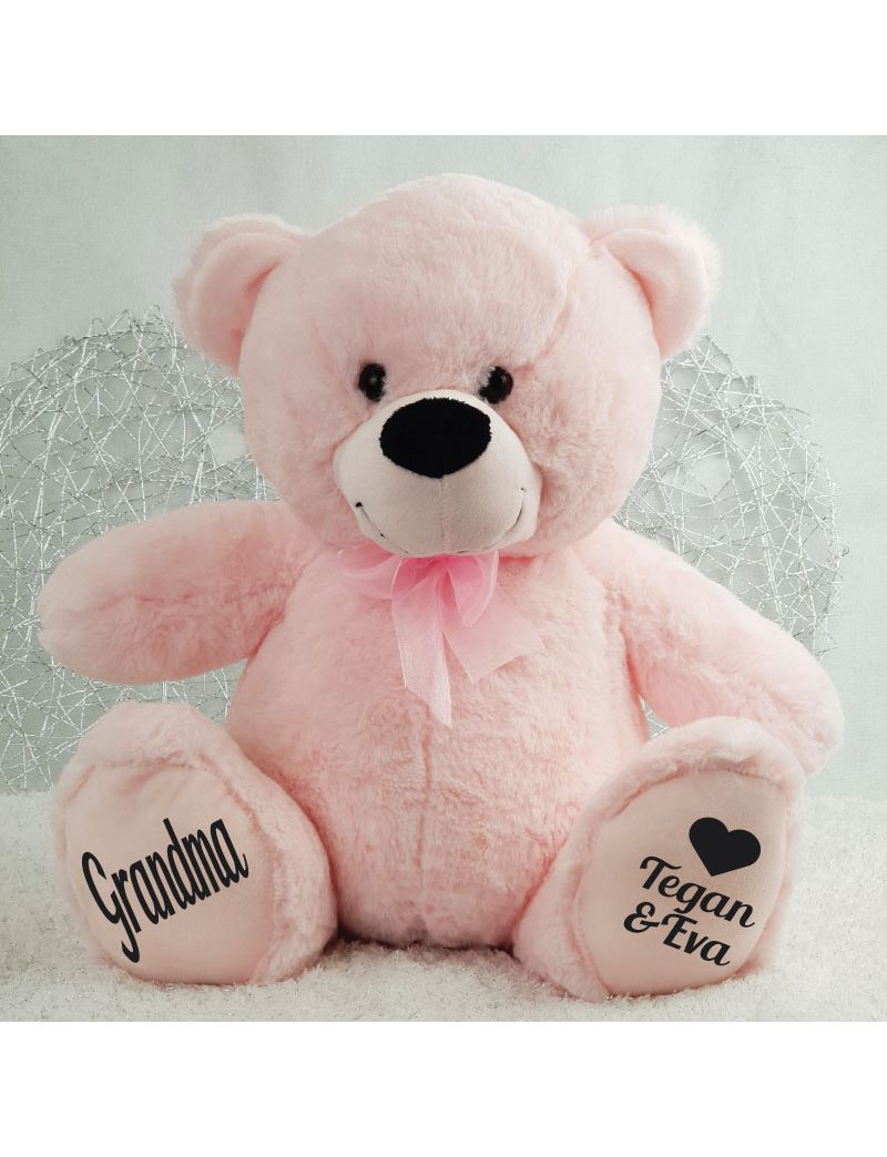 Love Grandma Personalised Teddy Bear 40cm Plush Pink 