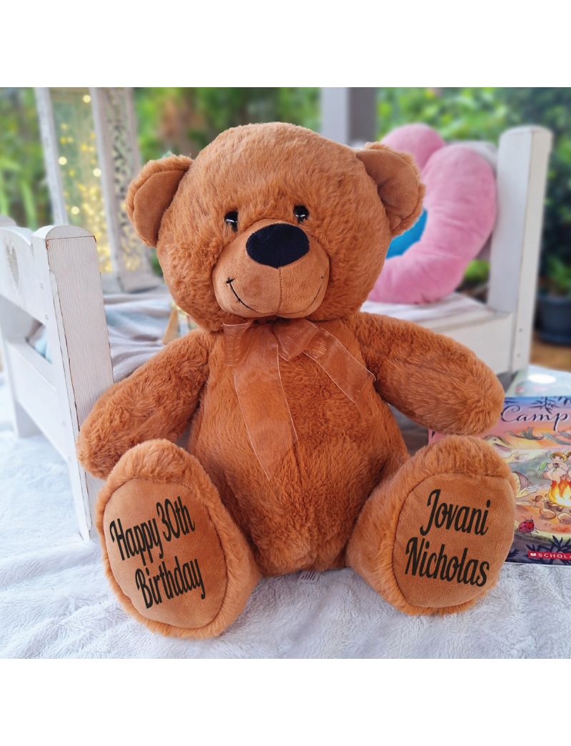 Personalised 30th Birthday Teddy Bear 40cm Plush Brown