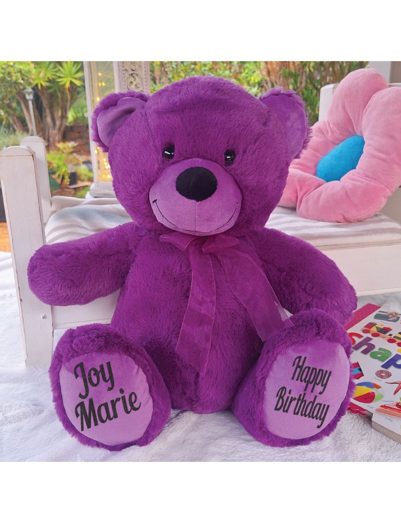 40th Birthday Teddy Bear 40cm Purple Plush