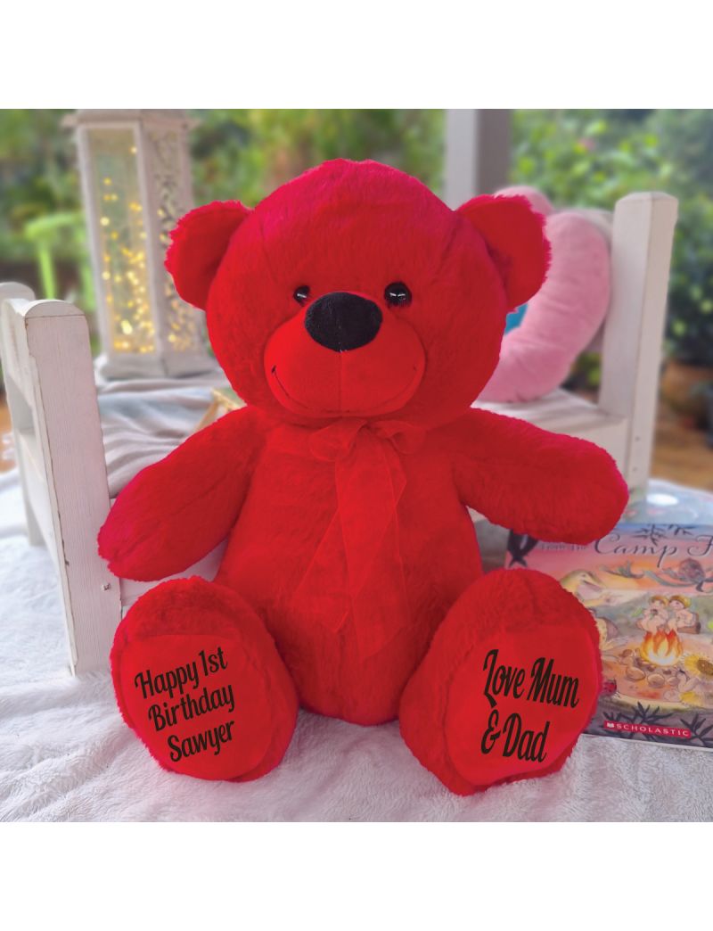 1st Birthday Bear 40cm Red
