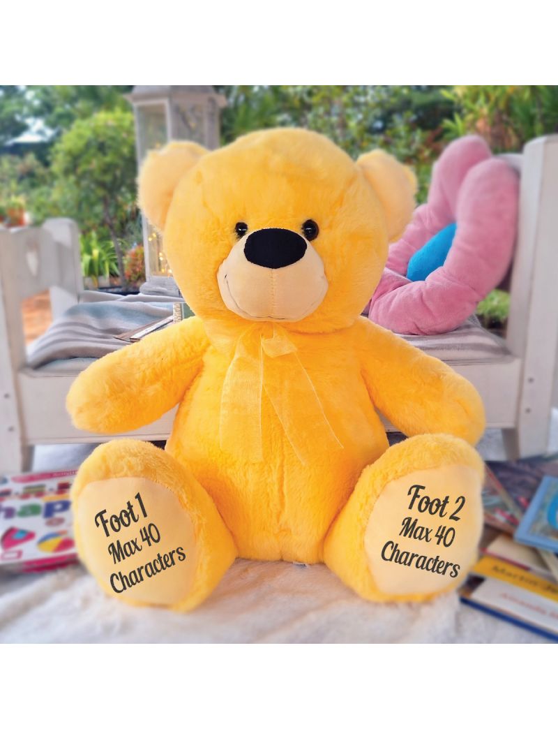 Personalised Teddy Message Bear 40cm Plush Yellow