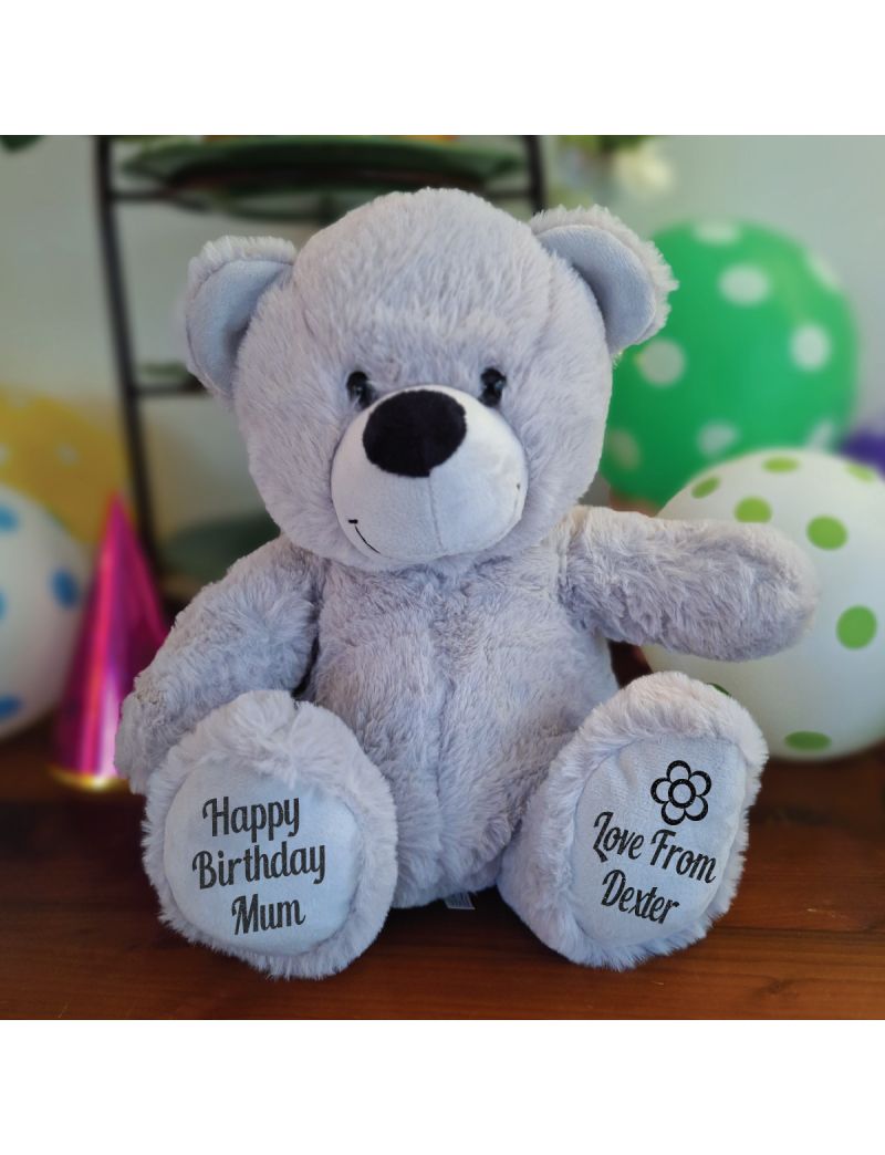 Love Mum Personalised Bear 30cm Grey