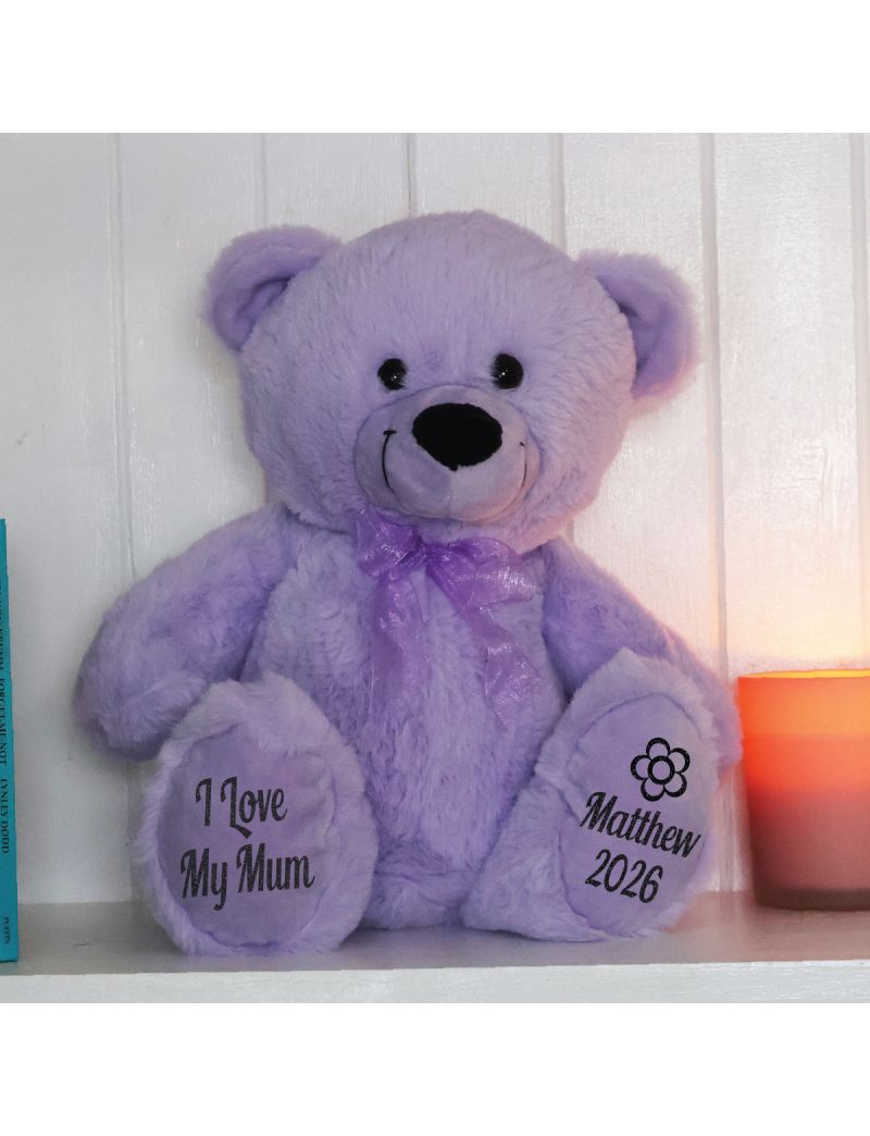 Love Mum Personalised Bear 30cm Lavender