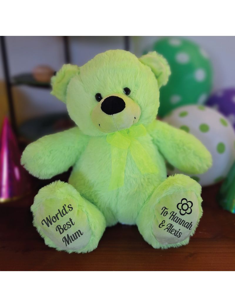 Love Mum Personalised Bear 30cm Lime