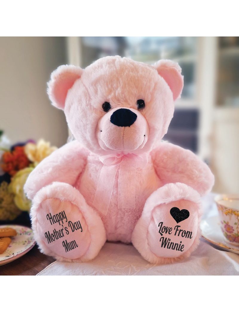 Love Mum Personalised Bear 30cm Plush Pink