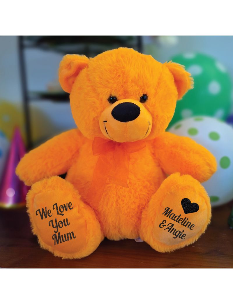Love Mum Personalised Bear 30cm Orange