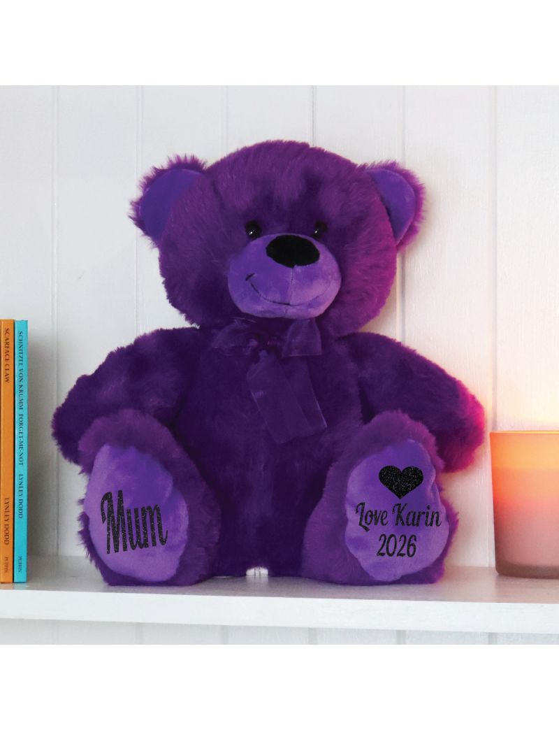 Love Mum Personalised Bear 30cm Purple