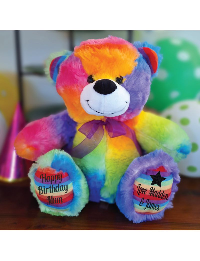 Love Mum Personalised Bear 30cm Rainbow