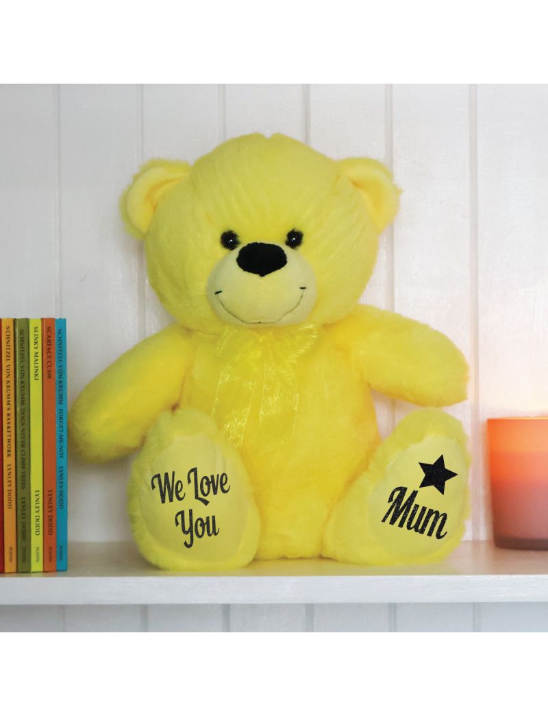 Love Mum Personalised Bear 30cm Yellow