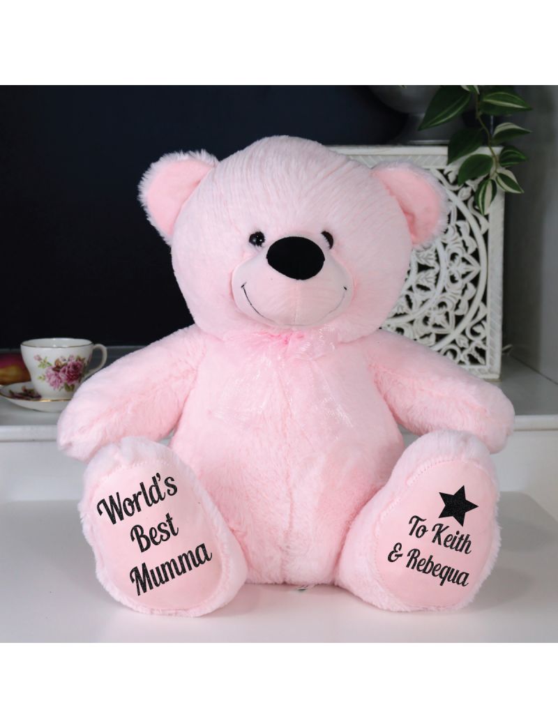 Mum Personalised Bear 40cm Light Pink Plush