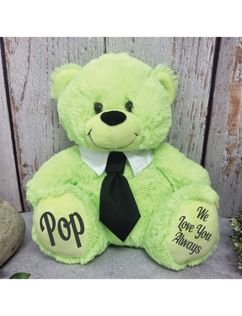 Lime Pop Bear with Black Tie 30cm
