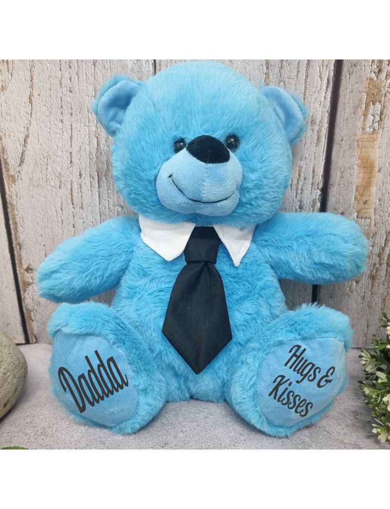 Blue Dad Bear with Black Tie 30cm