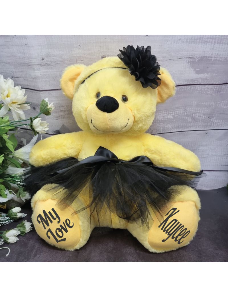 Personalised Ballerina Teddy Bear 40cm Plush Yellow
