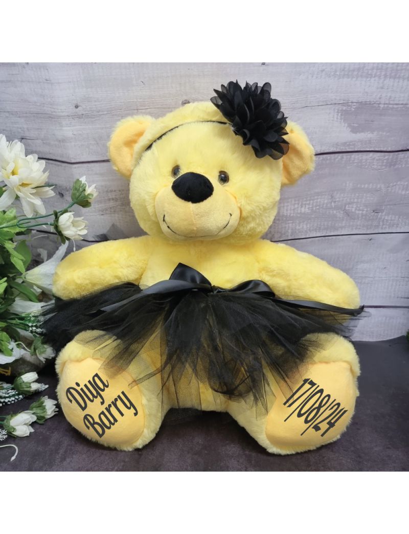 Baby Teddy Bear 40cm Plush Yellow Ballerina
