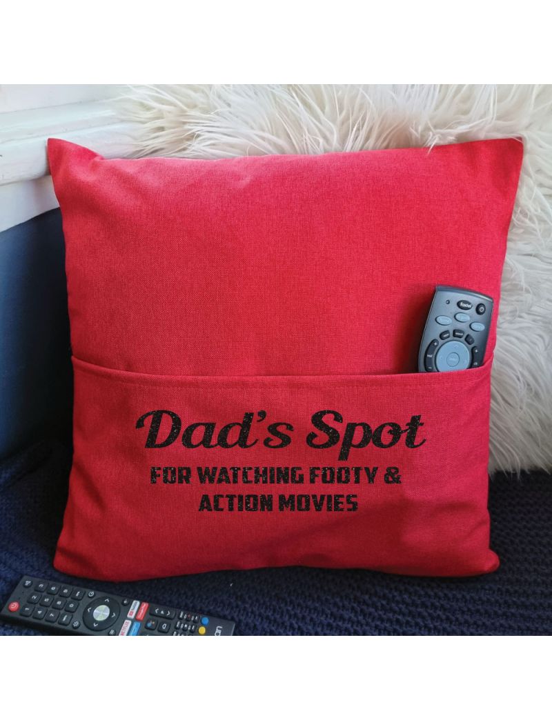 Dad Personalised Pocket Pillow Cover Red
